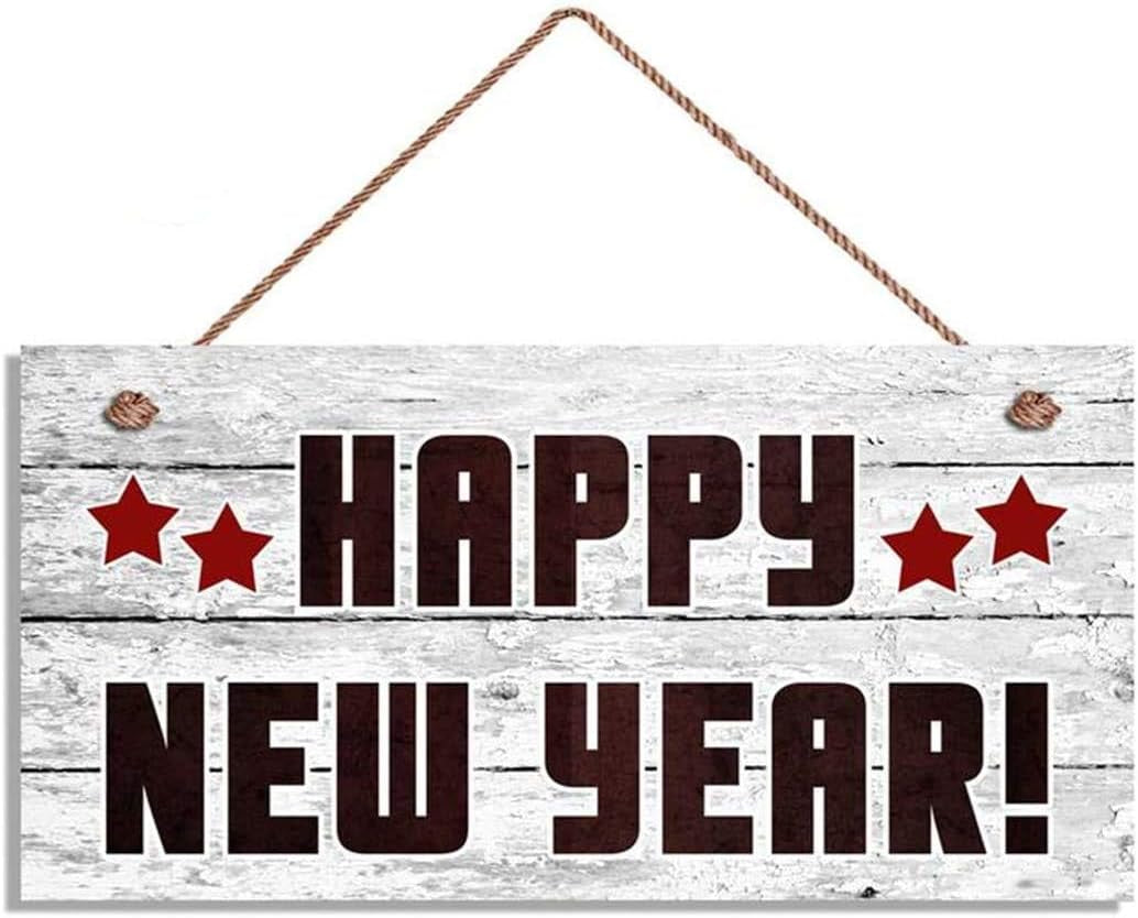 Happy New Year Rustic Wood Sign