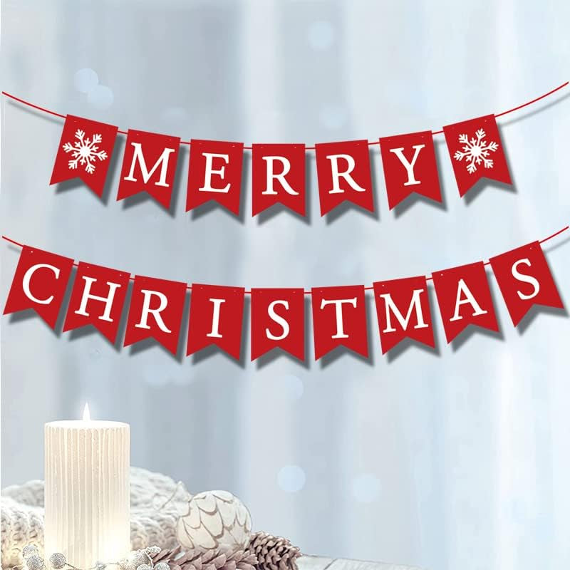 Merry Christmas Fireplace Banner Sign