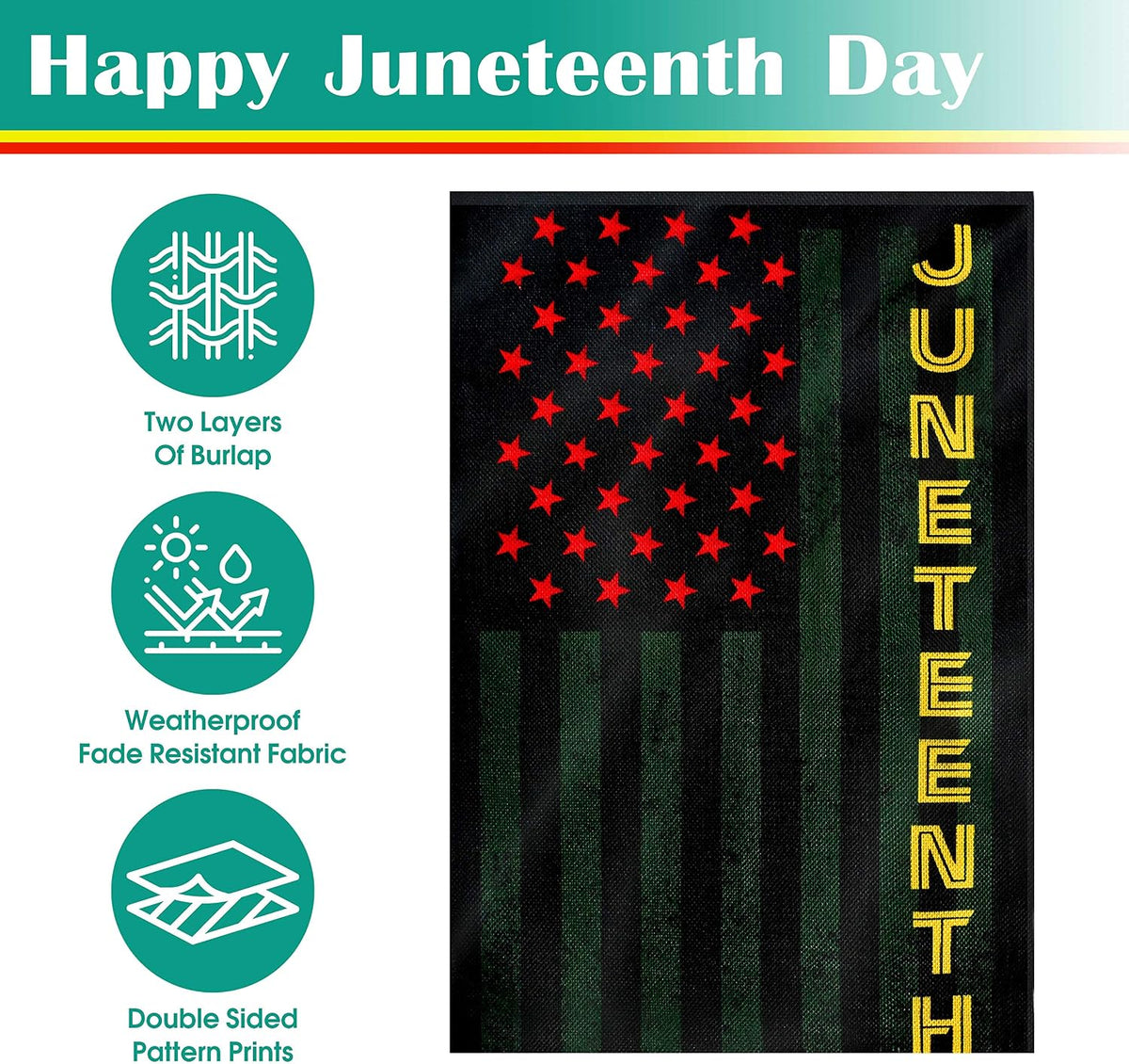 Juneteenth Garden Flag, Pan-African Design