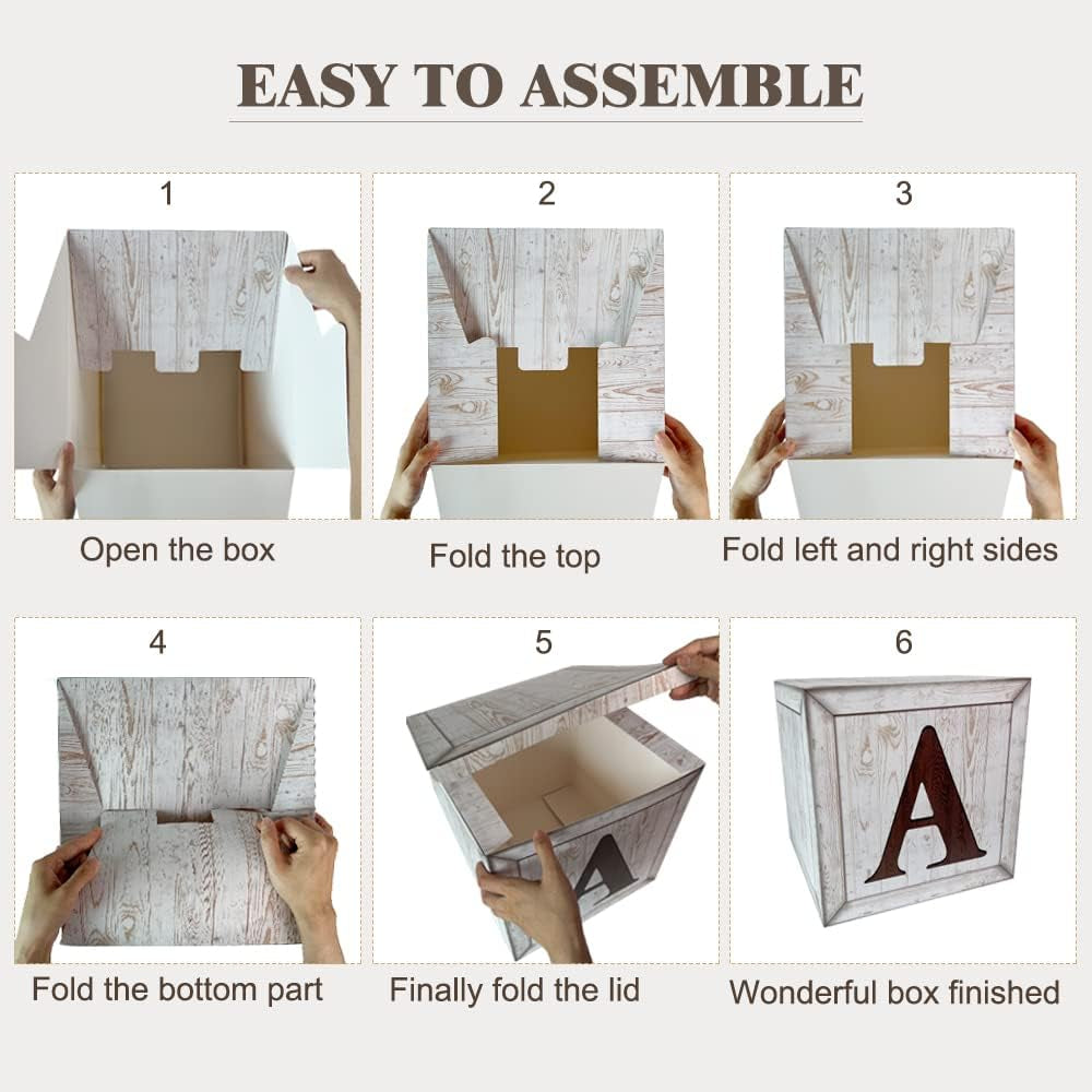 Baby Shower Wood Grain Centerpiece Boxes