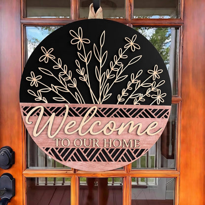 Welcome to Our Home Wreath Sign