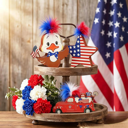 Patriotic Table Decor Set, Eagle & Truck, 3Pc
