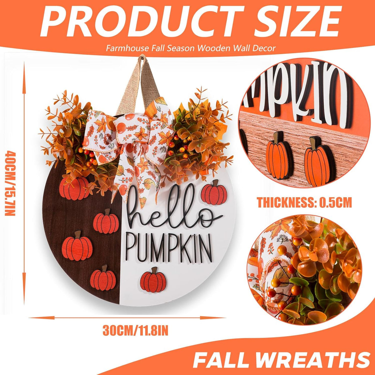 Hello Pumpkin Wreath Sign