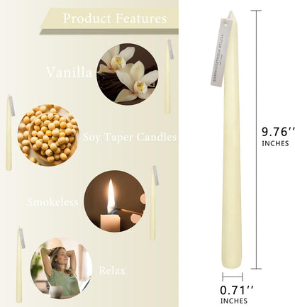 Ivory Taper Candles, 4-Pack