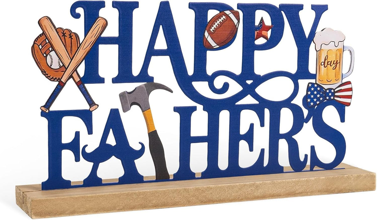Metal Happy Father'S Day Table Sign