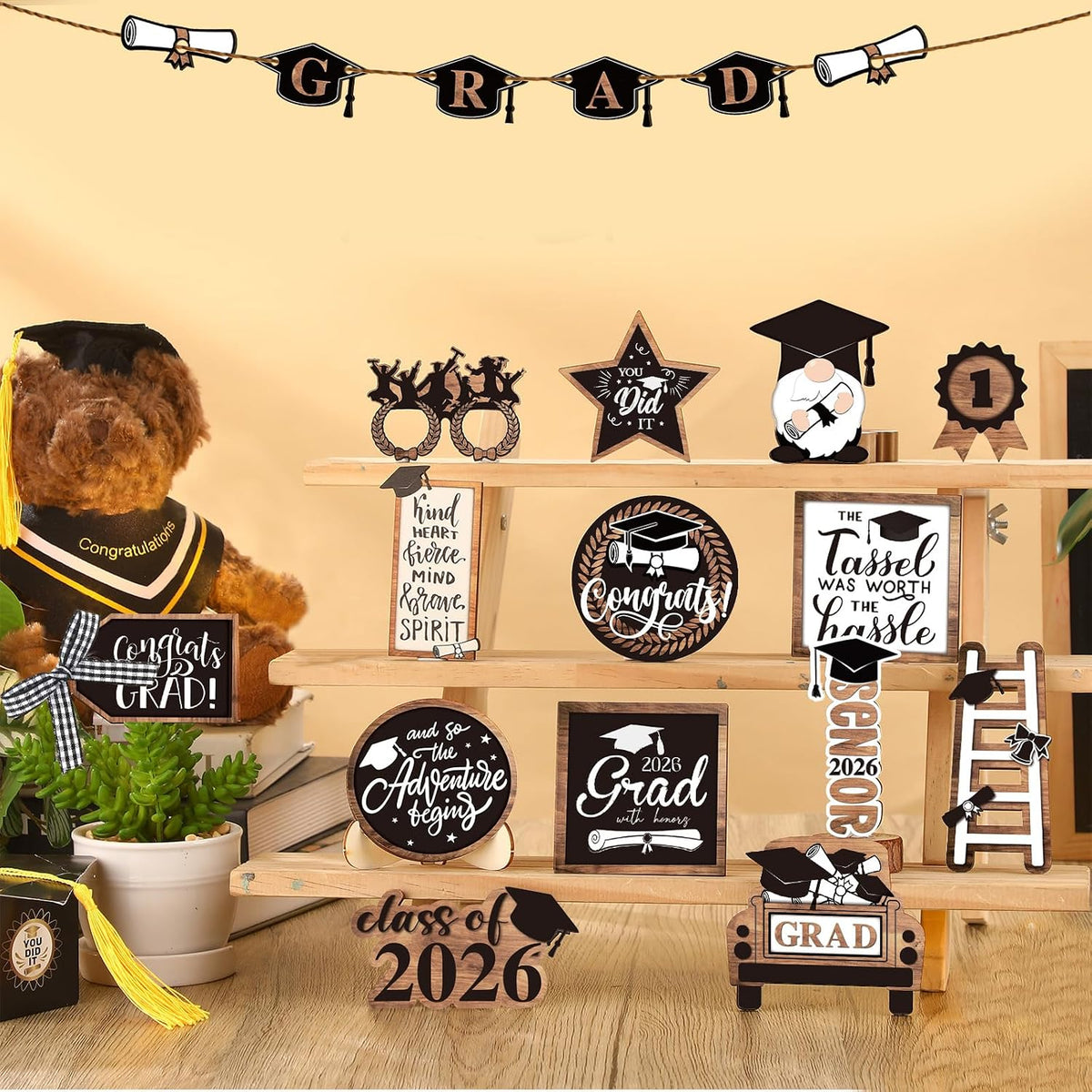 Graduation Tiered Tray Decor, 27Pc Set