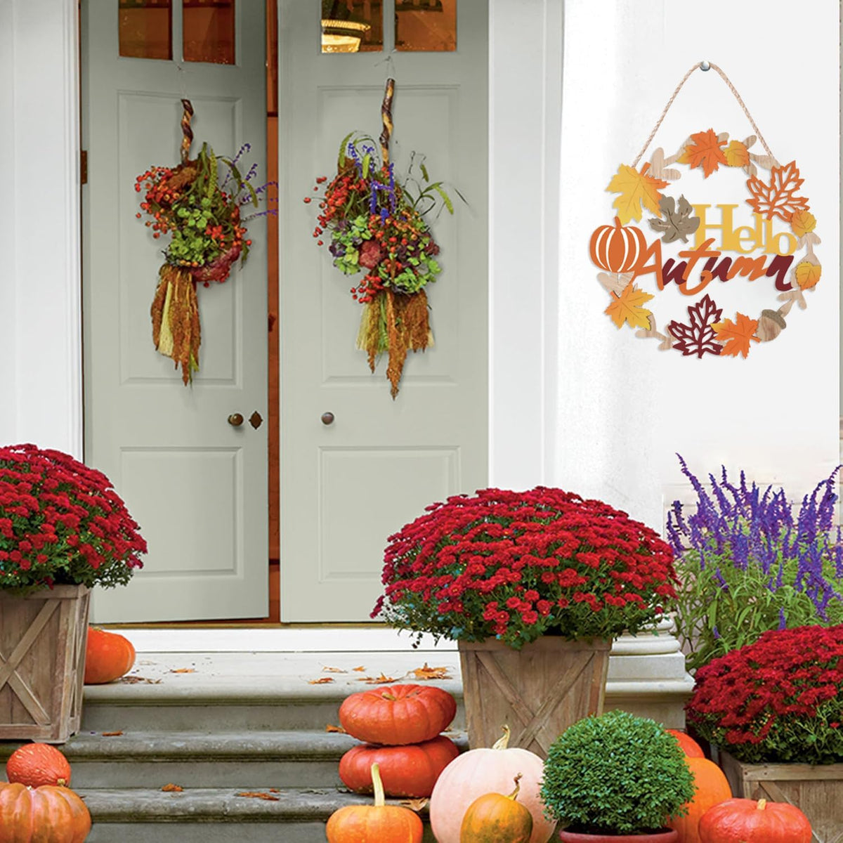 Hello Fall Wreath Sign