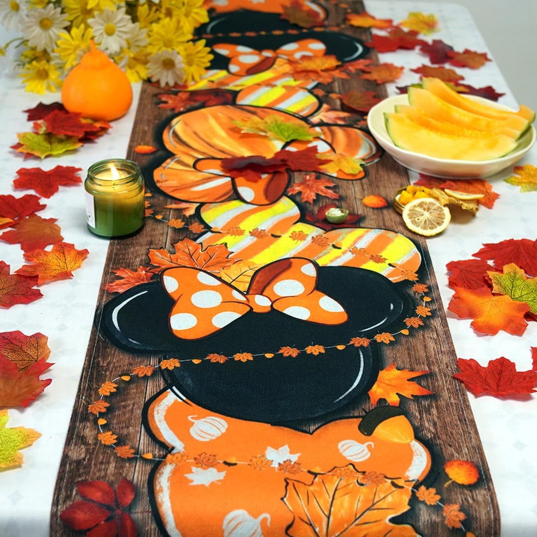 Autumn Mouse Table Runner - Fall Harvest Thanksgiving Decor