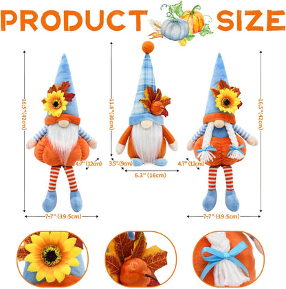 Thanksgiving Gnomes Plush Decor, 3 Pack