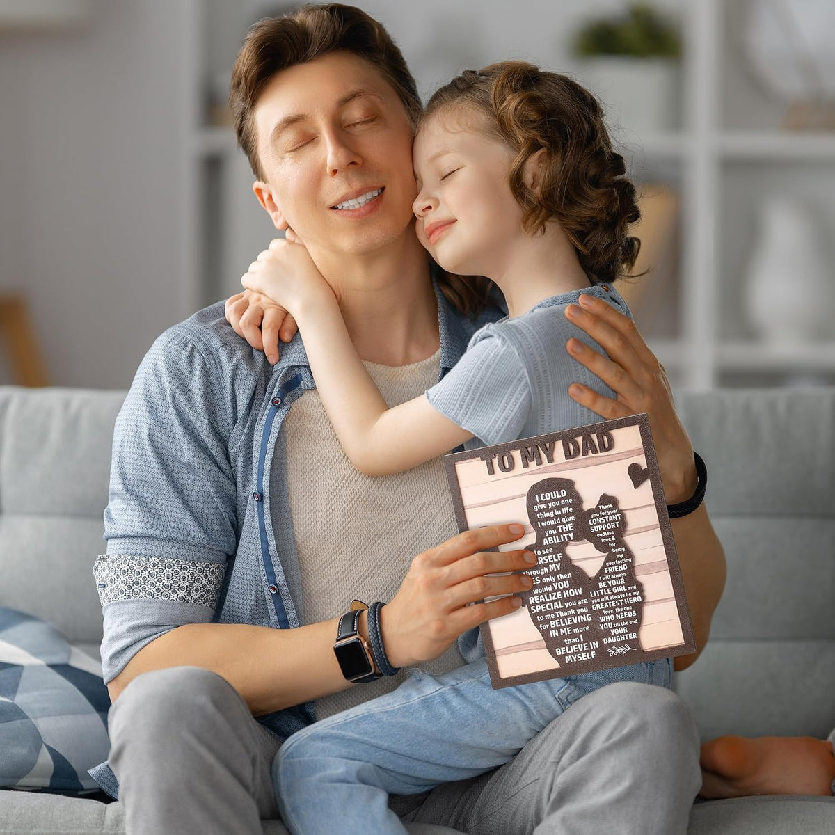 Wooden Silhouette Best Dad Sign