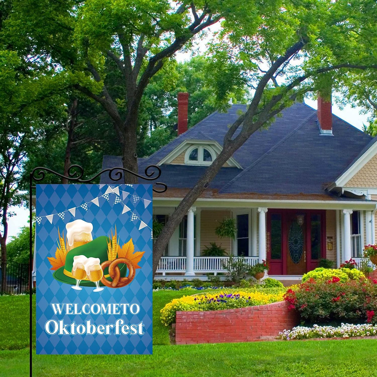 Welcome to Oktoberfest Garden Flag