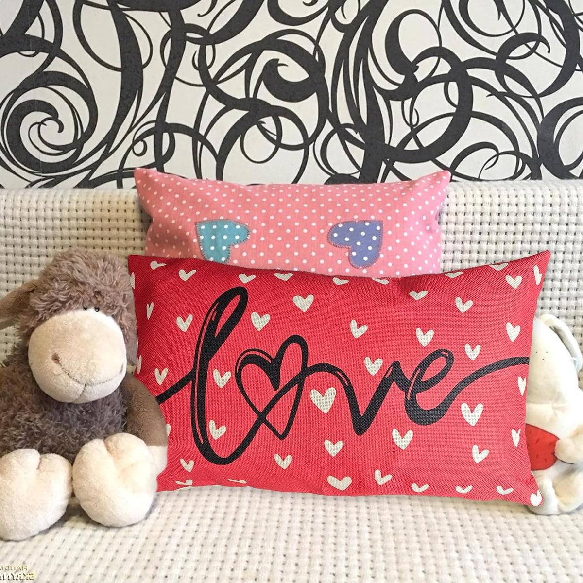 Farmhouse Valentine'S Pillow Cover, 12X20