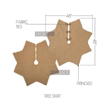 Burlap Farmhouse Christmas Tree Skirt, 48 In.
