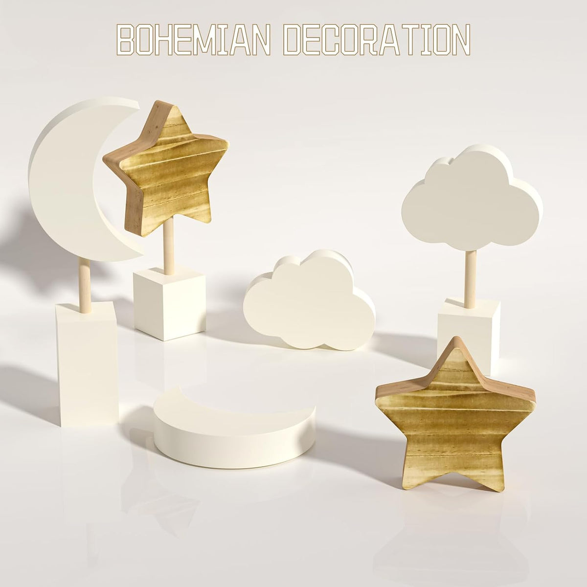 Moon & Stars Nursery Decor, 3Pc