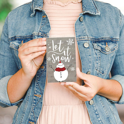 Snowman Winter Wooden Shelf Sign