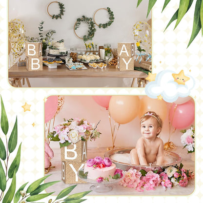 Burlap Baby Shower Centerpiece Boxes, 6Pc