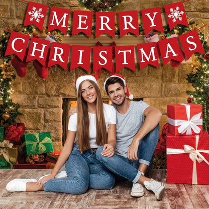 Merry Christmas Fireplace Banner Sign