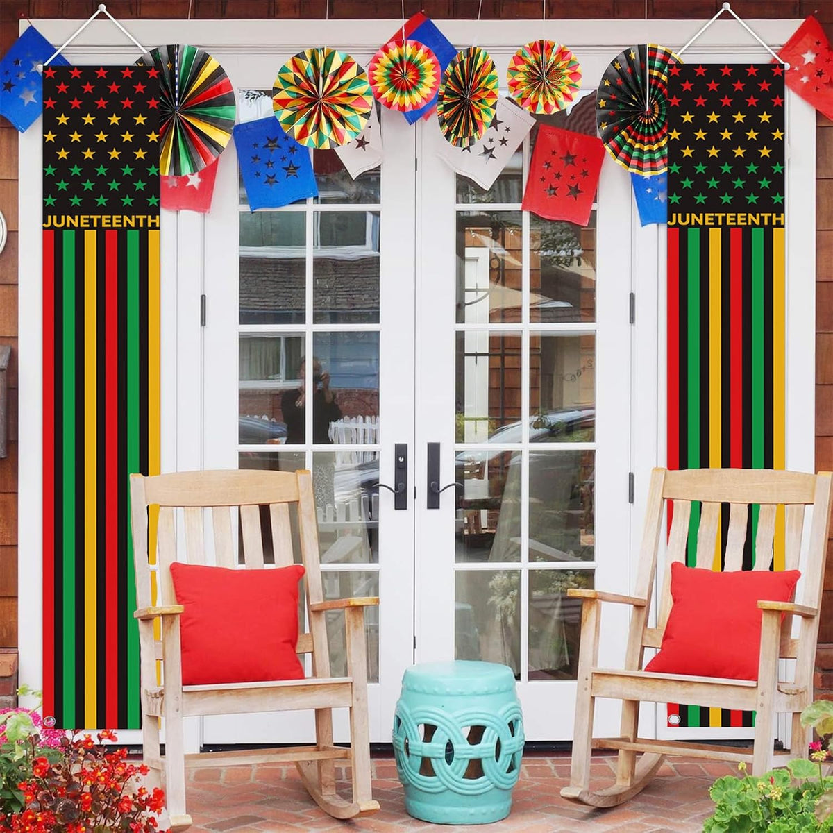Happy Juneteenth Porch Banner, 2Pc