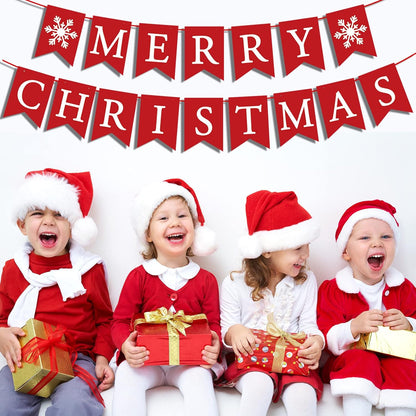 Merry Christmas Fireplace Banner Sign
