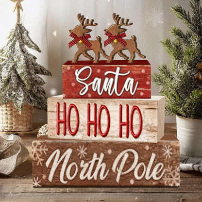 Wooden Elk Table Decor, Set of 4