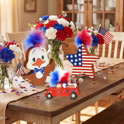 Patriotic Table Decor Set, Eagle & Truck, 3Pc