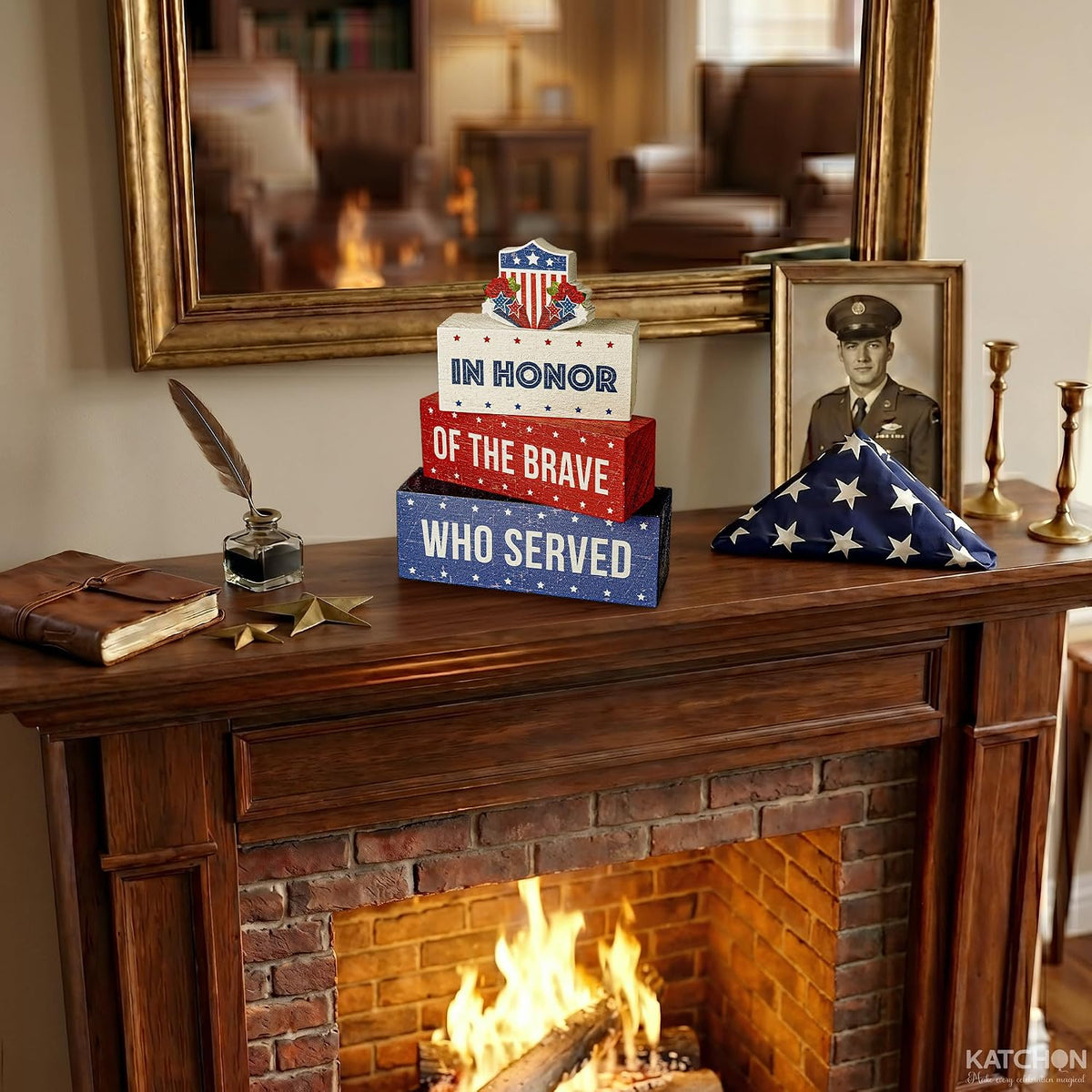 Patriotic Table Centerpiece Signs, Pack of 4