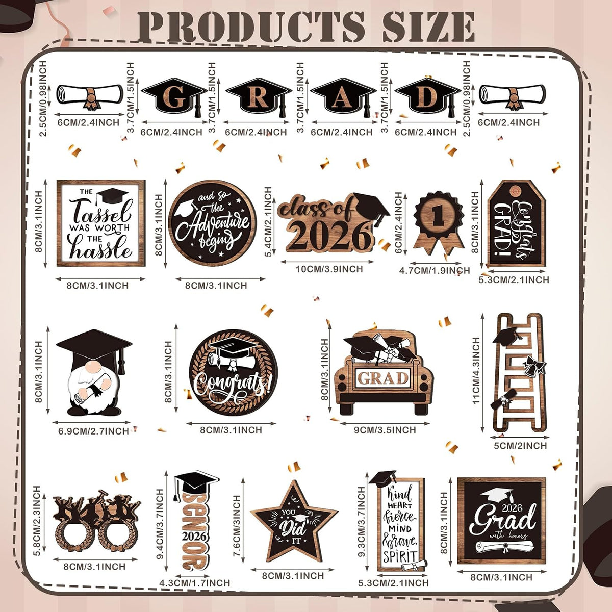 Graduation Tiered Tray Decor, 27Pc Set