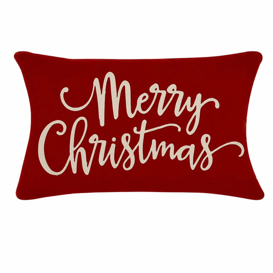 Red Farmhouse Christmas Pillow Cover, 12X20