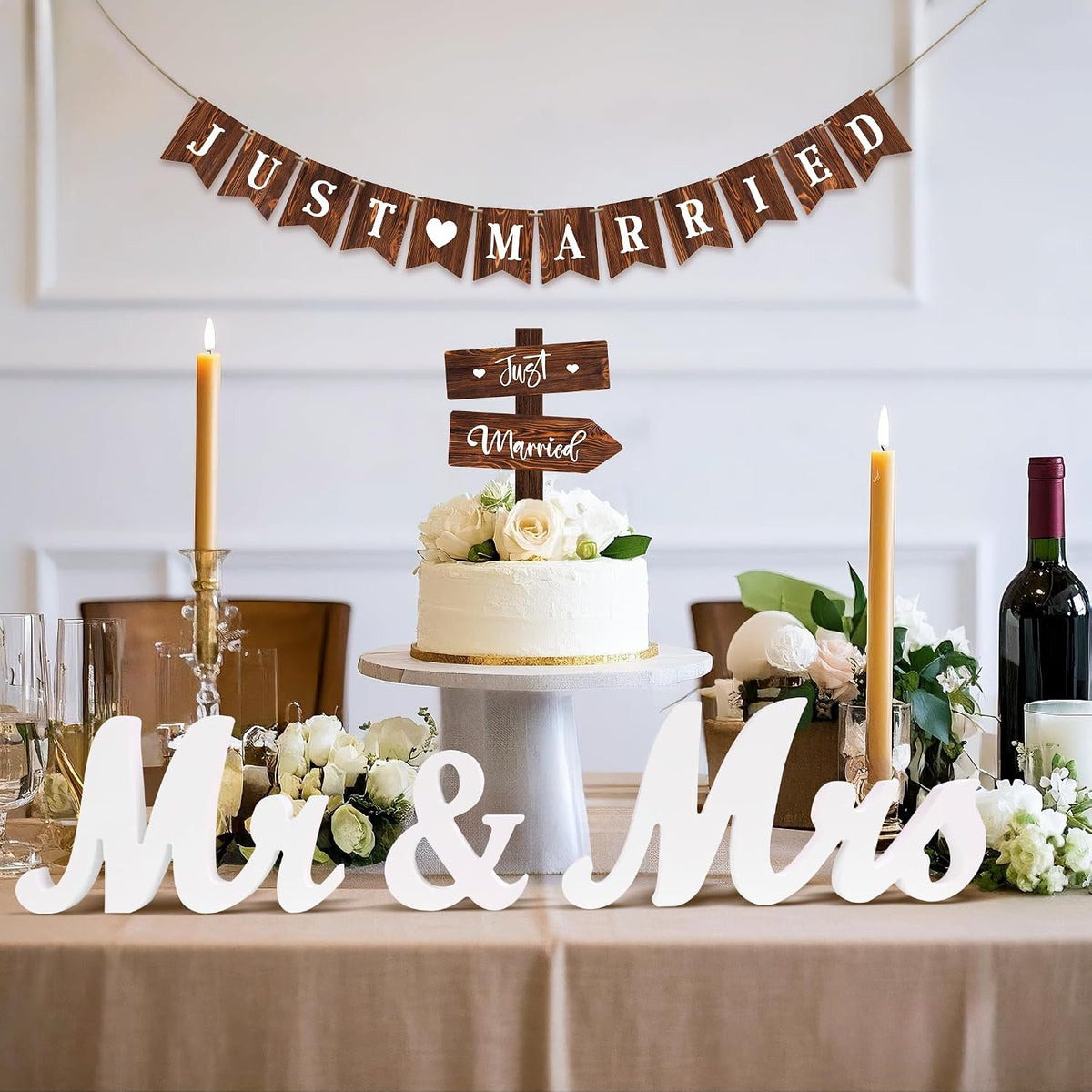 Just Married Banner & Table Sign Set