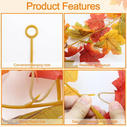 2 Pcs 13Ft Fall Leaves Garland
