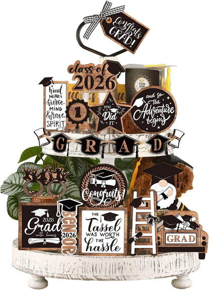 Graduation Tiered Tray Decor, 27Pc Set