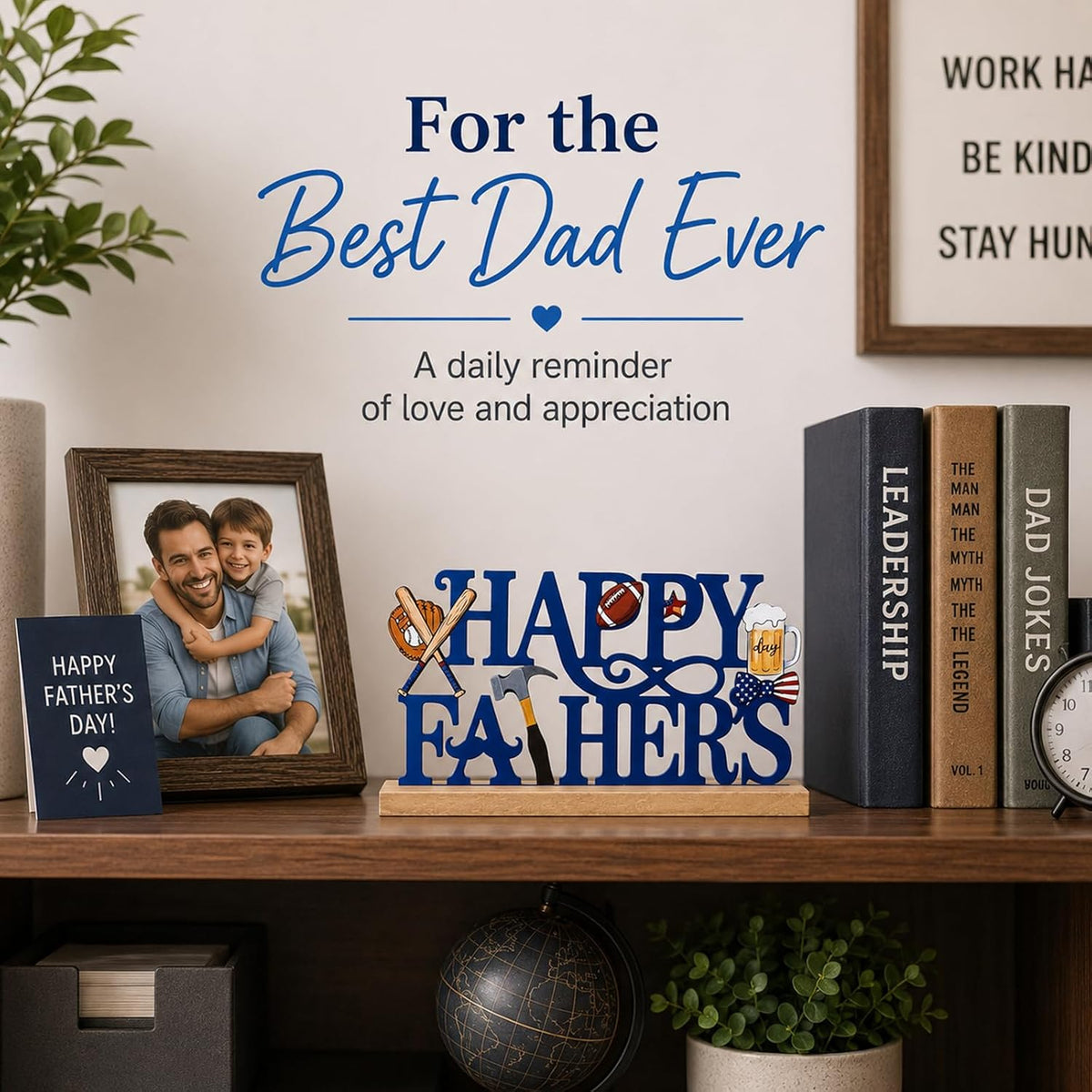 Metal Happy Father'S Day Table Sign