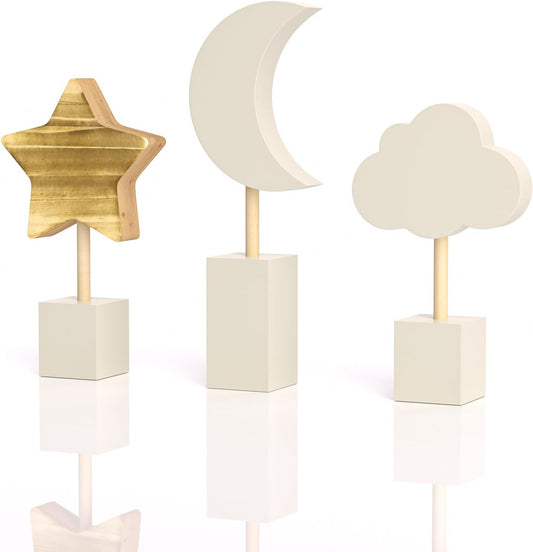 Moon & Stars Nursery Decor, 3Pc