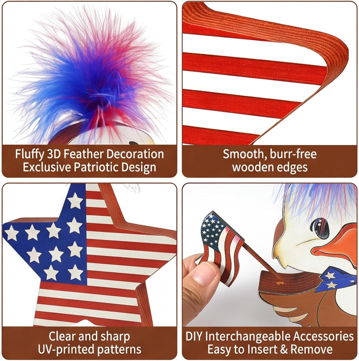 Patriotic Table Decor Set, Eagle & Truck, 3Pc