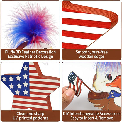 Patriotic Table Decor Set, Eagle & Truck, 3Pc