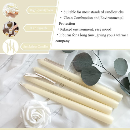 Ivory Taper Candles, 4-Pack