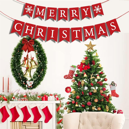 Merry Christmas Fireplace Banner Sign