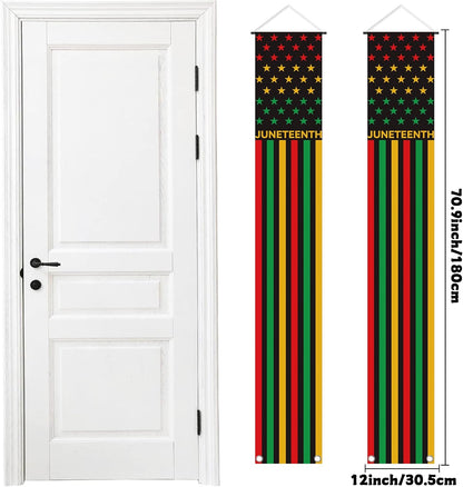 Happy Juneteenth Porch Banner, 2Pc