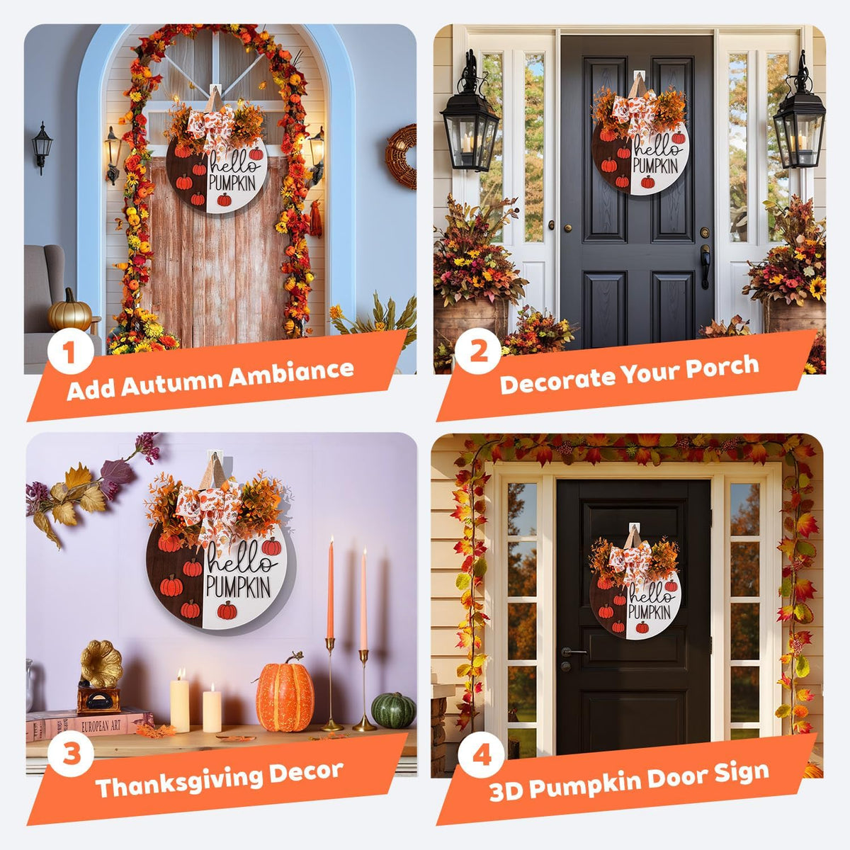 Hello Pumpkin Wreath Sign