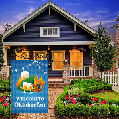 Welcome to Oktoberfest Garden Flag