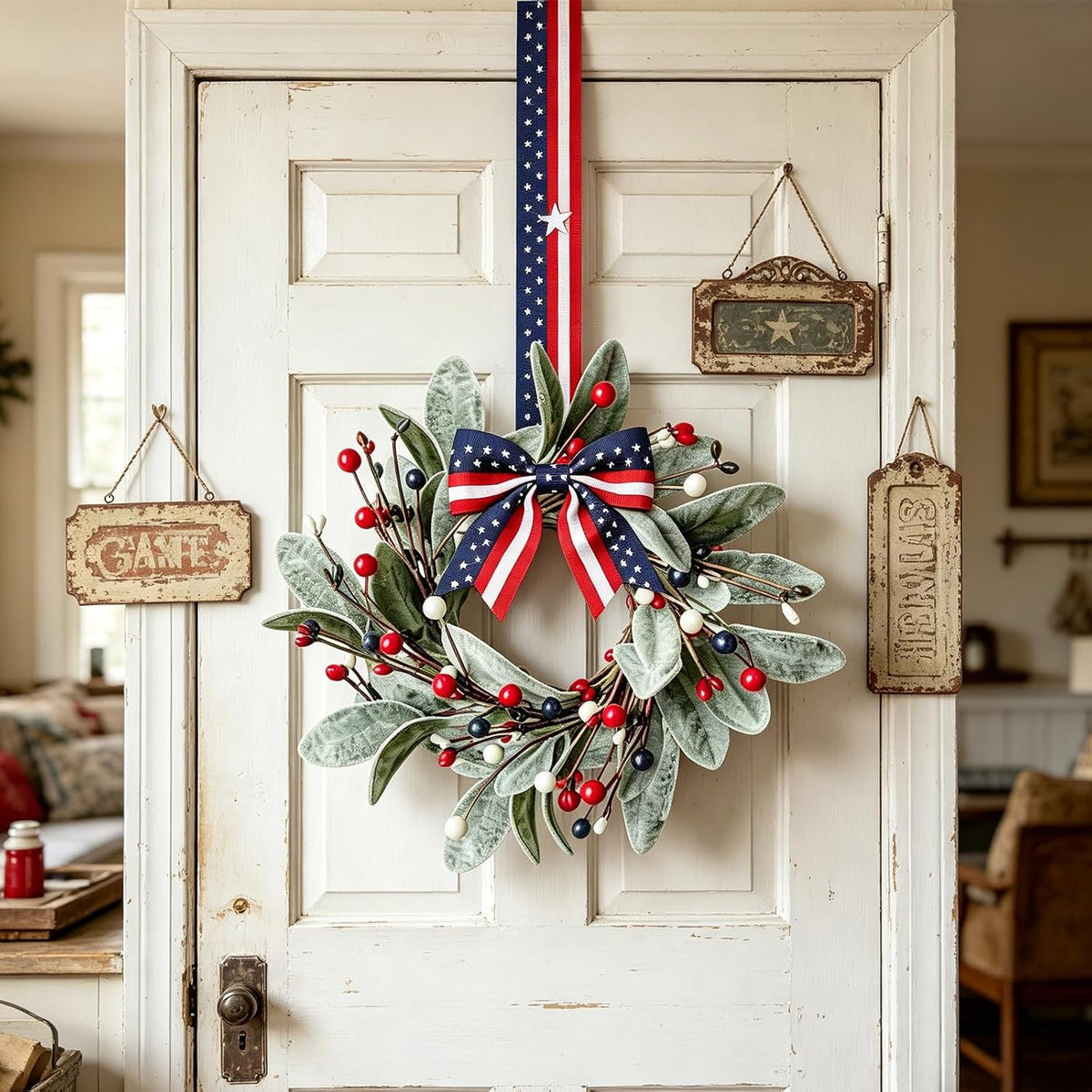 Patriotic Mini Wreaths, Set of 4