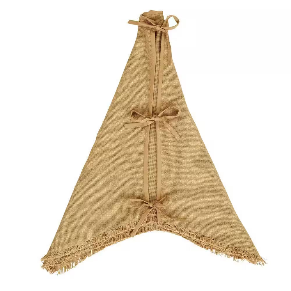 Burlap Farmhouse Christmas Tree Skirt, 48 In.