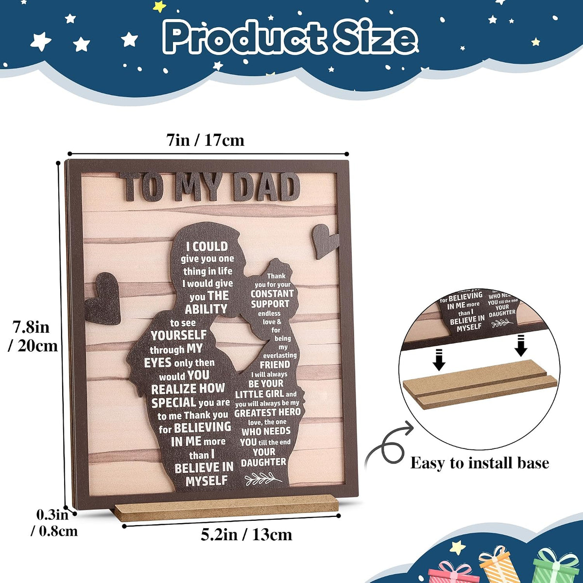 Wooden Silhouette Best Dad Sign