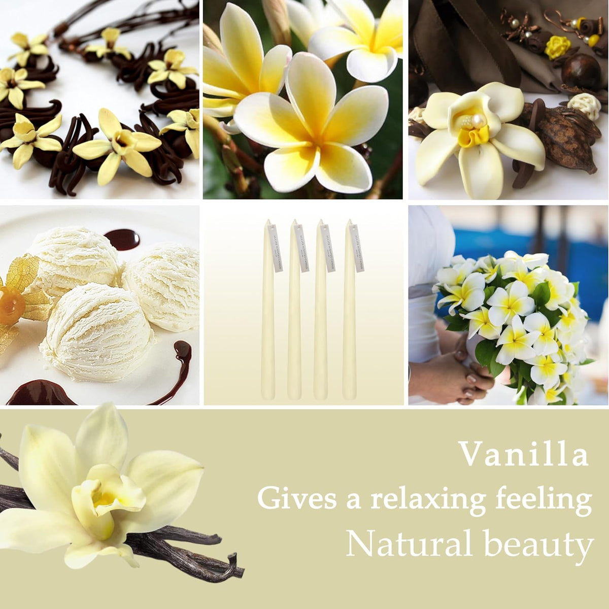 Ivory Taper Candles, 4-Pack