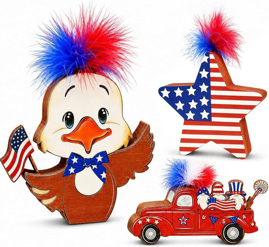 Patriotic Table Decor Set, Eagle & Truck, 3Pc