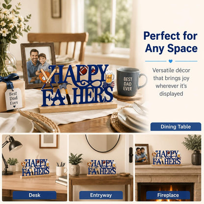 Metal Happy Father'S Day Table Sign