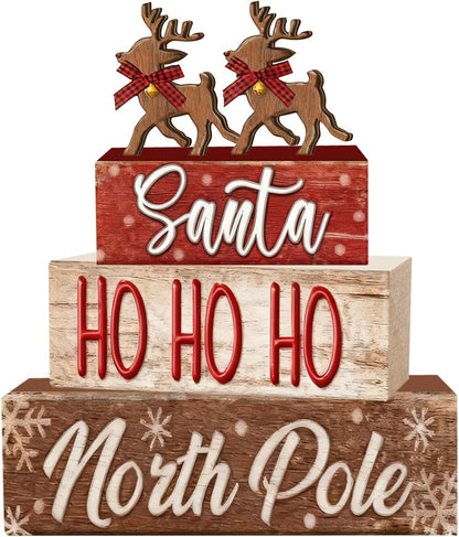Wooden Elk Table Decor, Set of 4