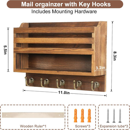 Mail & Key Organizer, Wall Mount