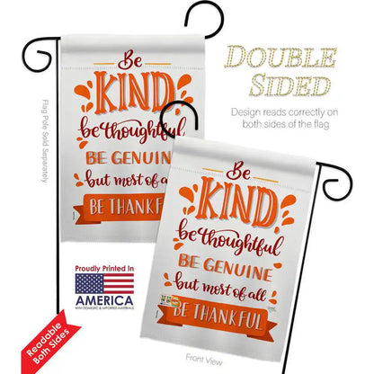 13 In. X 18.5 In. Be Thanksful Garden Flag Double-Sided Fall Decorative Vertical Flag