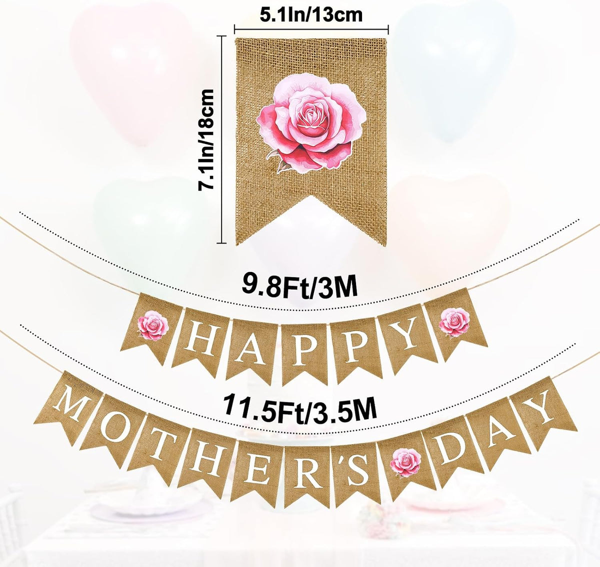 Happy Mother'S Day Burlap Banner